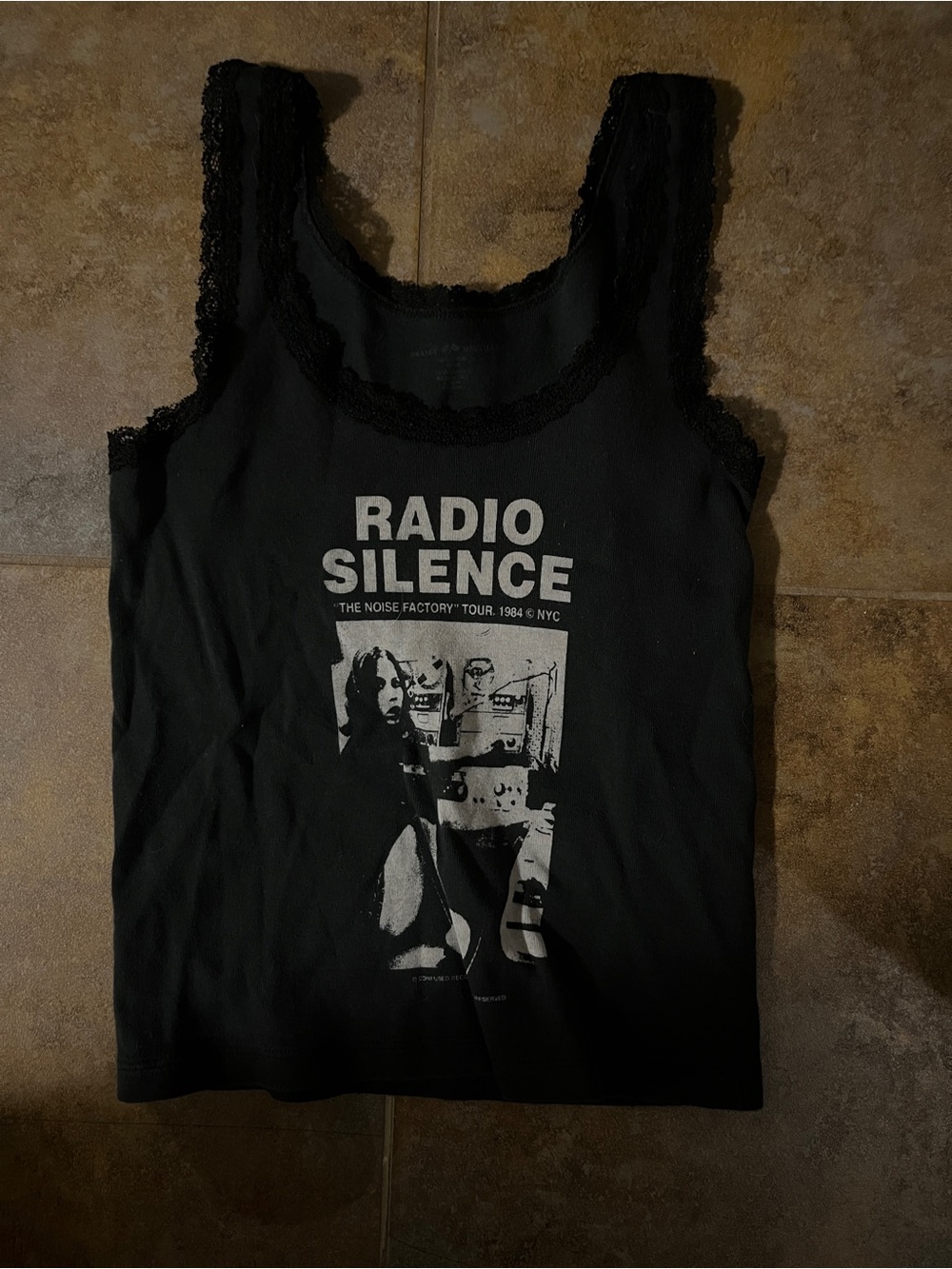 Brandy Melville Radio Silence Lace Tank Top